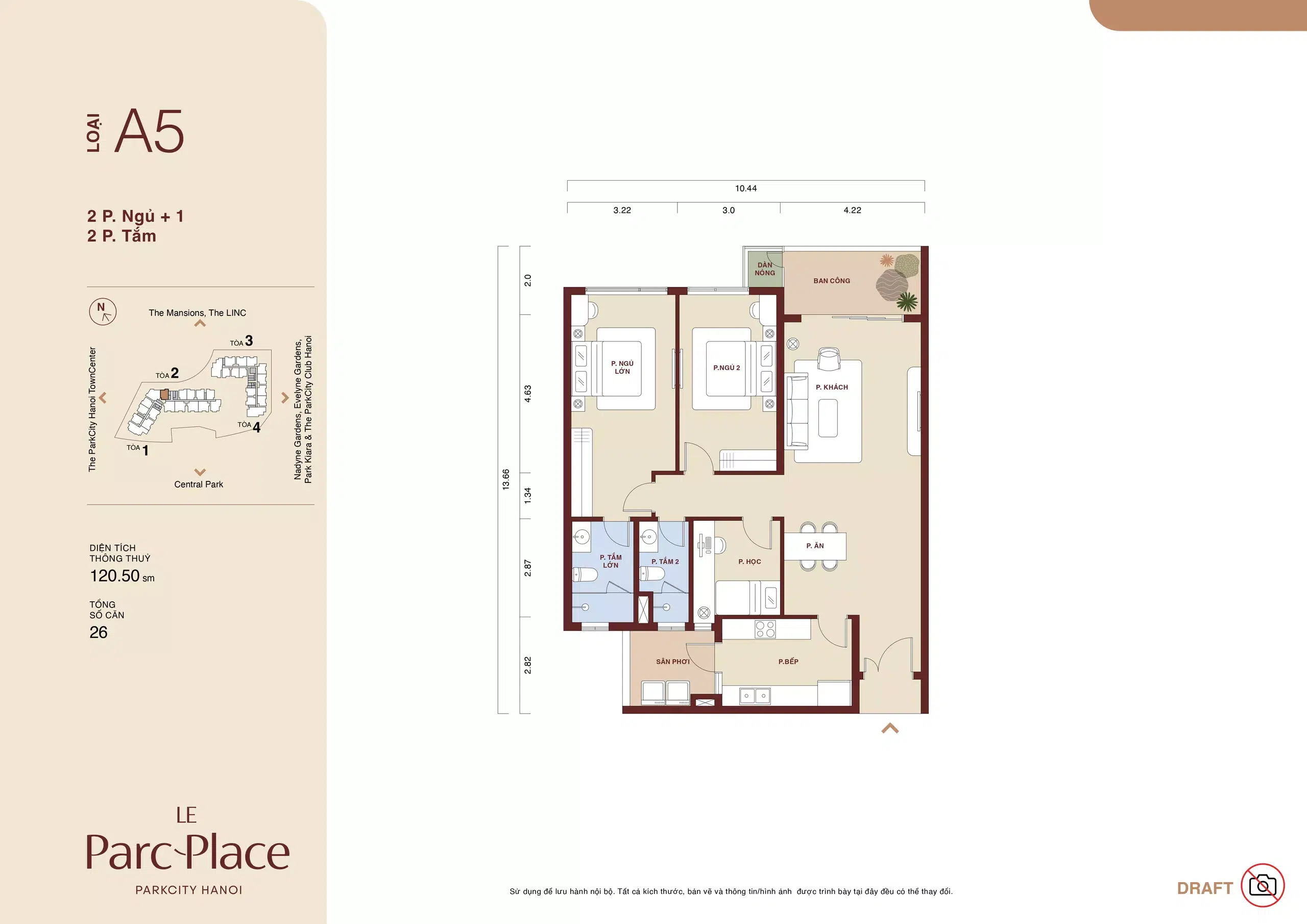 mat-bang-thiet-ke-2PN1-A5-Le-Parc-Place Mat bang thiet ke 2PN1 A5 Le Parc Place