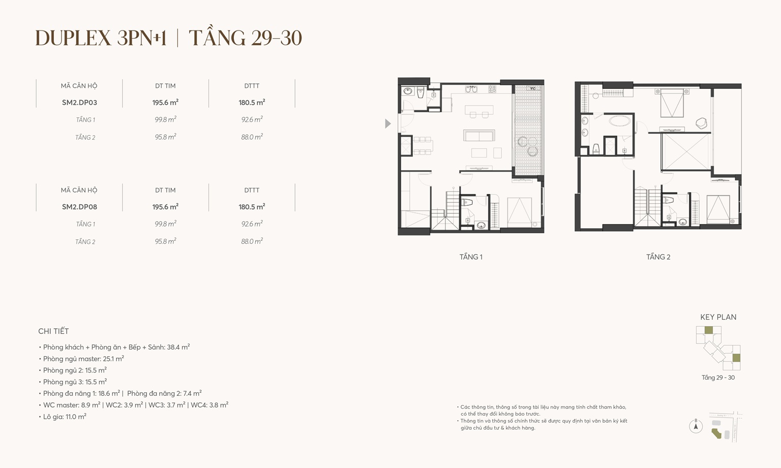 Mat bang can duplex 3pn 1 dp03 dp08 tang 29 30 toa lavish sm2 greenera southmark