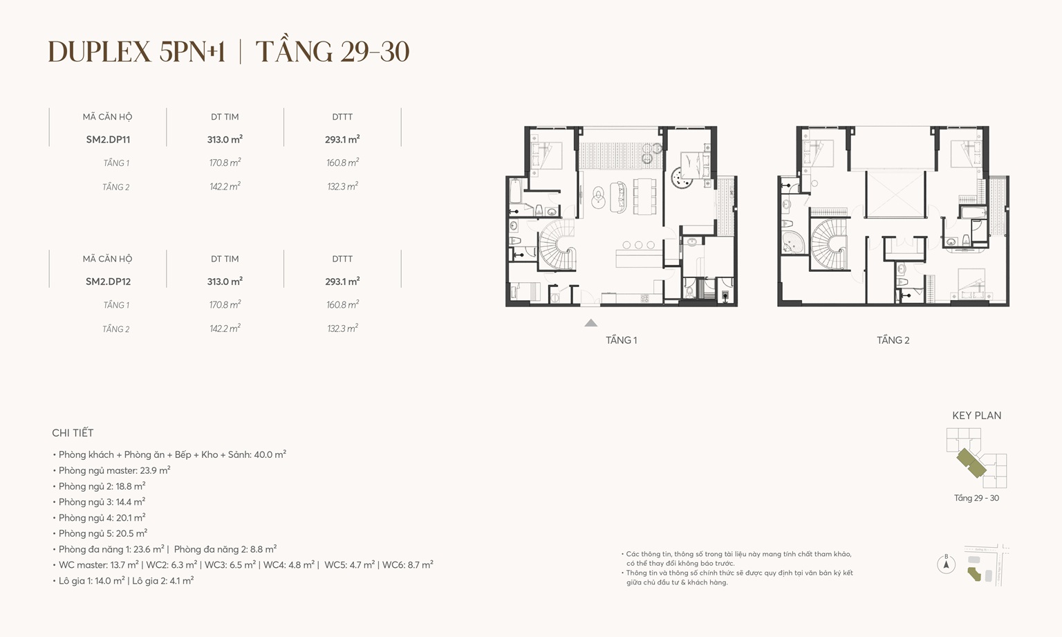 Mat bang can duplex 5pn 1 dp11 dp12 tang 29 30 toa lavish sm2 greenera southmark