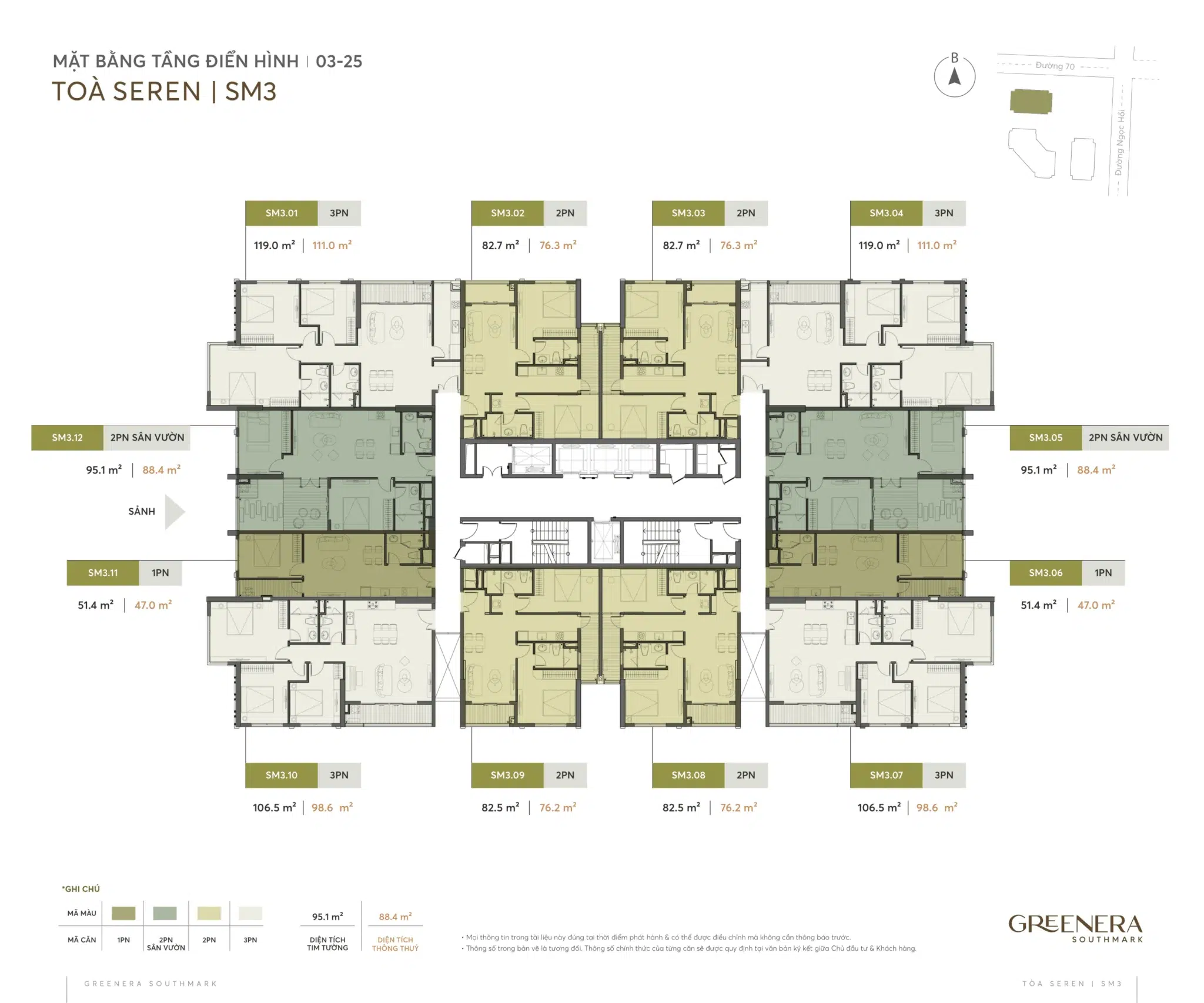 Mat bang tang 3 25 toa Sm3 seren Greenera southmark